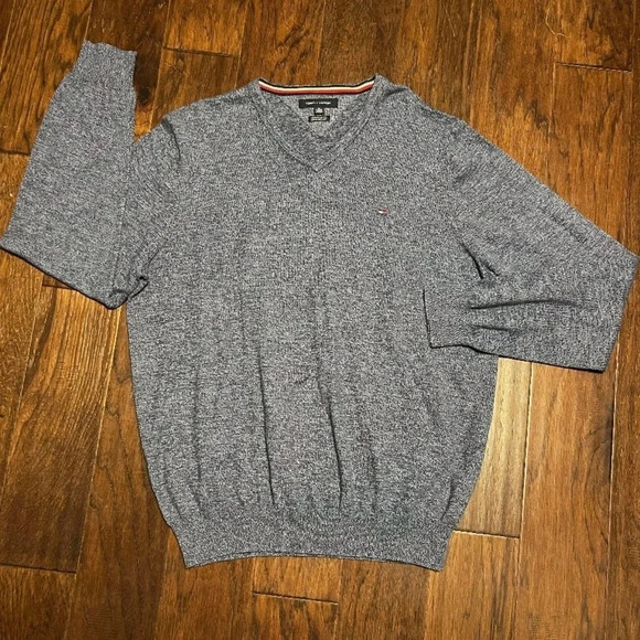 Tommy Hilfiger Sweater Pullover V Neck Sweatshirt - Picture 1 of 9